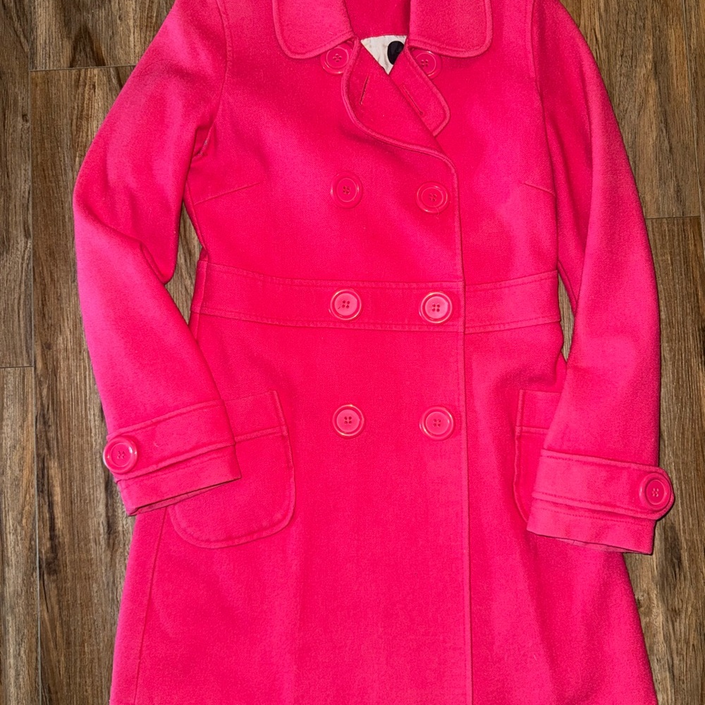 Women's Pink Double-Breasted Coat